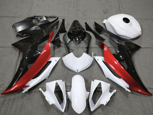 Mejores Carenados Moto Yamaha R6 2008-2016 - Blanco Rojo Negro Brillante