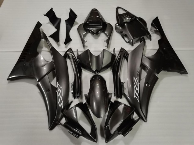 Mejores Carenados Moto Yamaha R6 2008-2016 - Negro Brillante Blanco Calcomanías