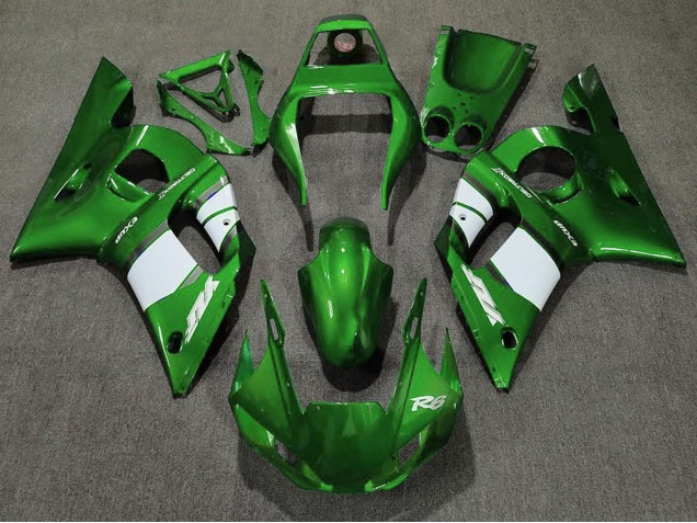 Mejores Carenado Moto Yamaha R6 1998-2002 - Verde Blanco