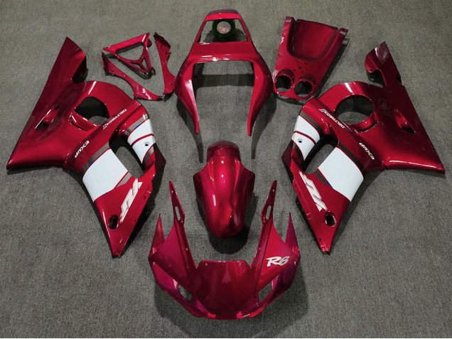 Mejores Carenado Moto Yamaha R6 1998-2002 - Rojo Blanco