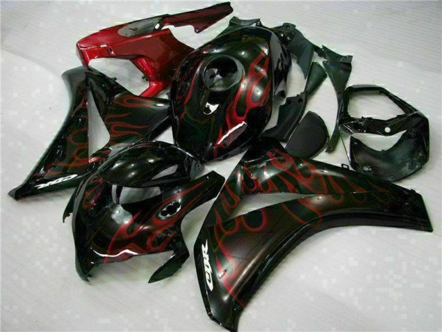 Mejores Kits Carenado Moto Honda CBR1000RR 2008-2011 - Negro Brillante Rojo Llama