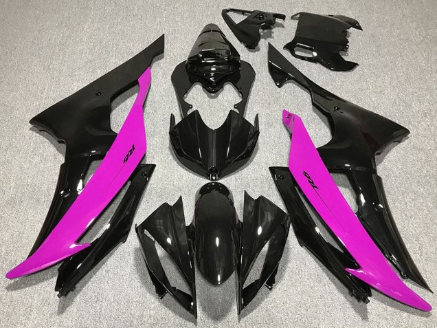 Mejores Carenados Moto Yamaha R6 2008-2016 - Rosa Negro Brillante