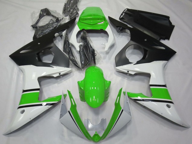 Mejores Carenados Moto Yamaha R6 2003-2004 - Blanco Verde Negro Mate