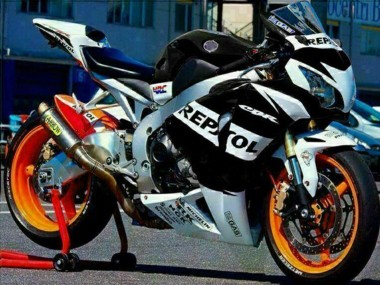 Mejores Carenados Moto Honda CBR1000RR 2008-2011 - Plata Blanco Negro Brillante Repsol