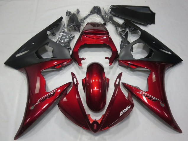 Mejores Carenados Moto Yamaha R6 2005 - Rojo Oscuro Negro Mate