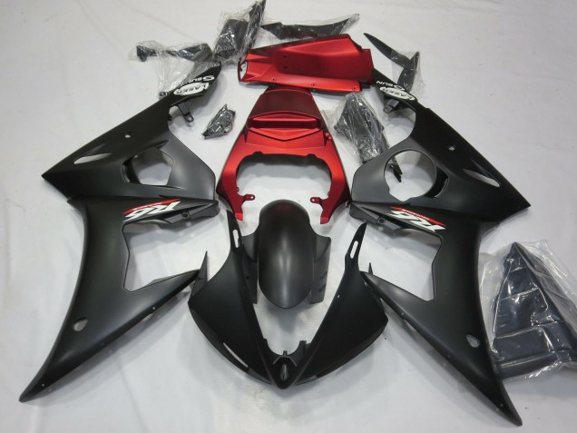 Mejores Carenados Moto Yamaha R6 2003-2004 - Rojo Negro Mate