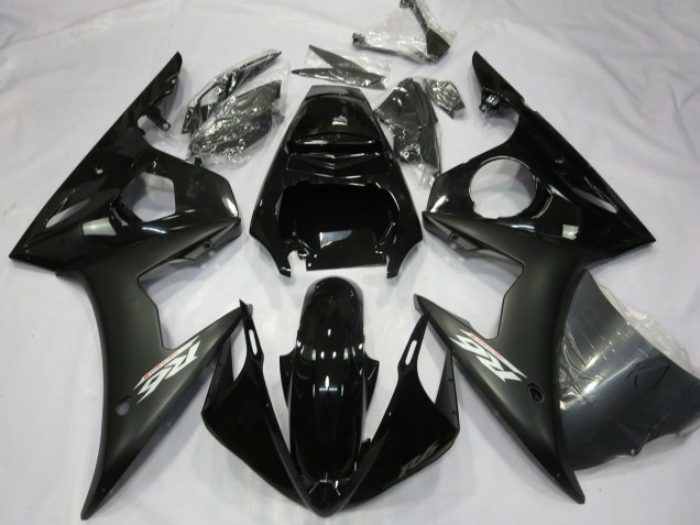 Mejores Carenados Moto Yamaha R6 2003-2004 - Negro Brillante Negro Mate Blanco Calcomanías
