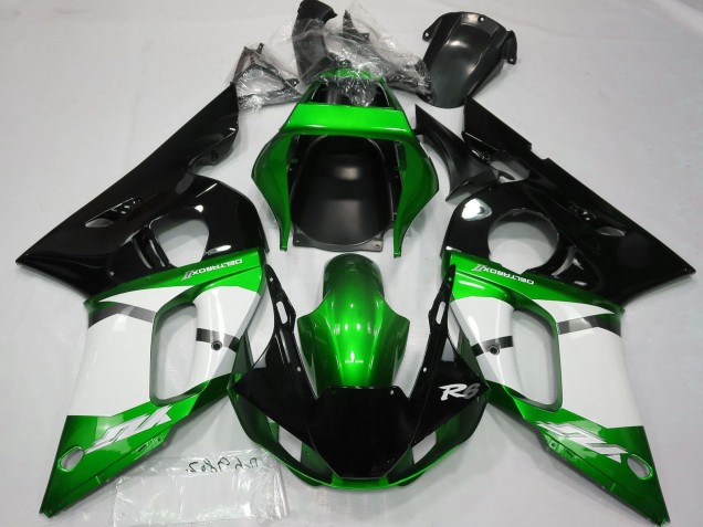 Mejores Carenados Moto Yamaha R6 1998-2002 - Verde Blanco Negro Brillante
