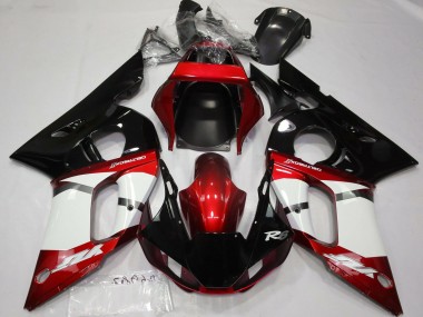 Mejores Carenado Moto Yamaha R6 1998-2002 - Rojo Blanco Negro Brillante
