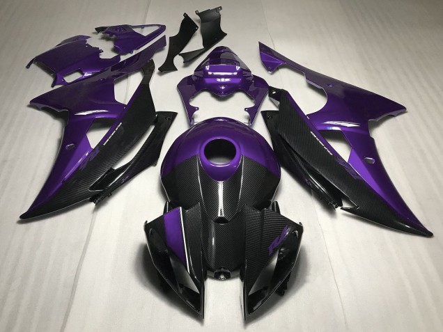 Mejores Carenados Moto Yamaha R6 2008-2016 - Púrpura FibraCarbono Estilo