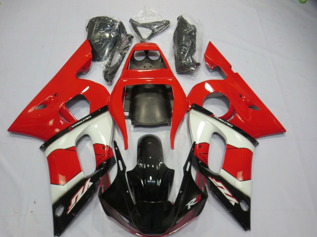Mejores Carenados Moto Yamaha R6 1998-2002 - Rojo Blanco Negro Brillante