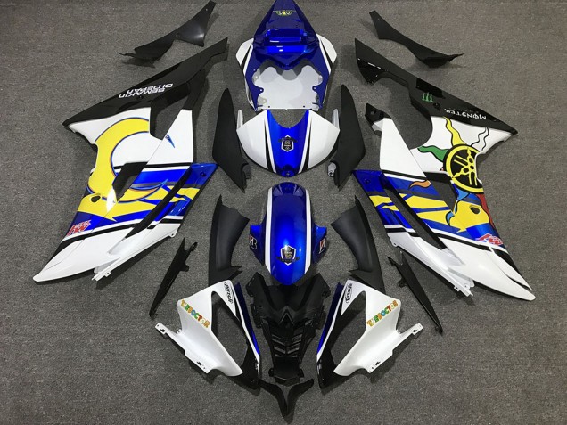 Mejores Carenado Moto Yamaha R6 2008-2016 - Blanco Azul Negro Amarillo