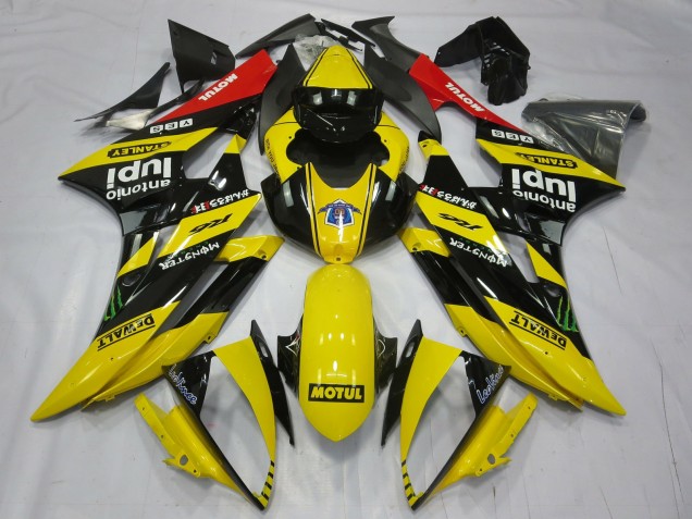 Mejores Carenados Moto Yamaha R6 2006-2007 - Amarillo Negro Rojo Motul Monstruo