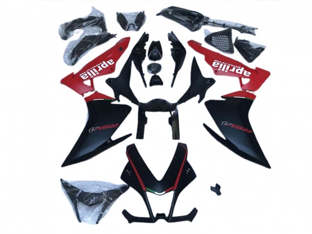 Mejores Carenados Moto ABS Aprilia RSV4 1000 2009-2015 - Negro Mate Rojo