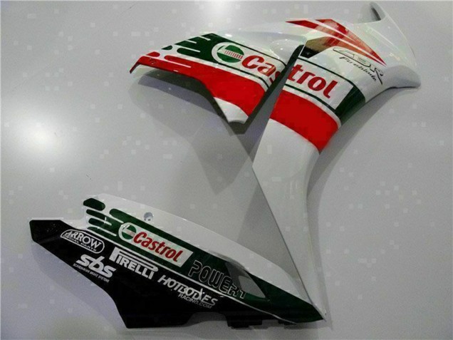 Mejores Carenado Moto Honda CBR1000RR 2012-2016 - Blanco Rojo Verde Castrol