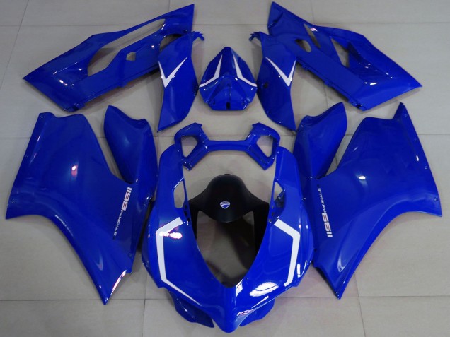 Mejores Carenados Moto Ducati 1199 2011-2014 - Azul Brillante Blanco