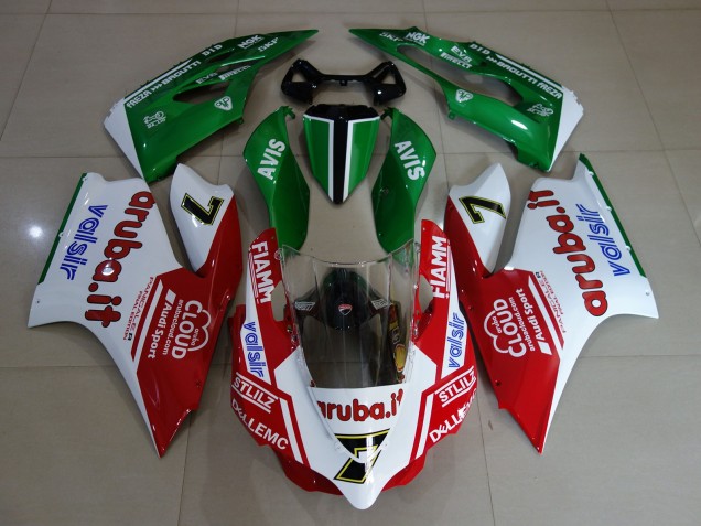 Mejores Carenados Moto Ducati 899 1199 2011-2014 - Blanco Rojo Verde Fiamm 7