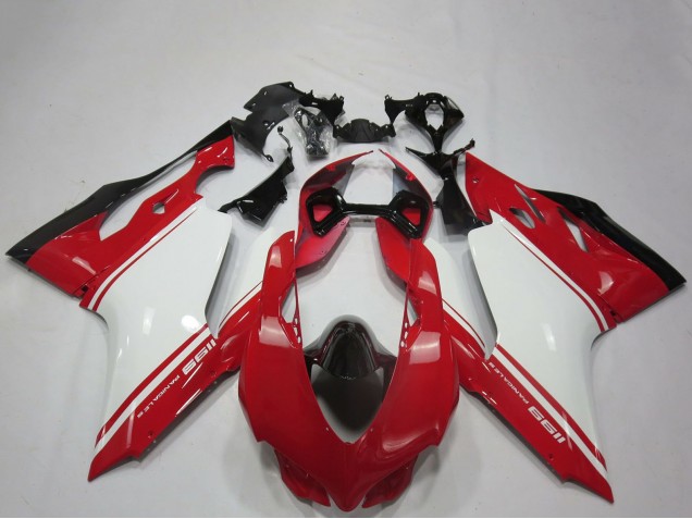 Mejores Carenados Moto Ducati 1199 2011-2014 - Blanco Rojo Negro OEM Estilo