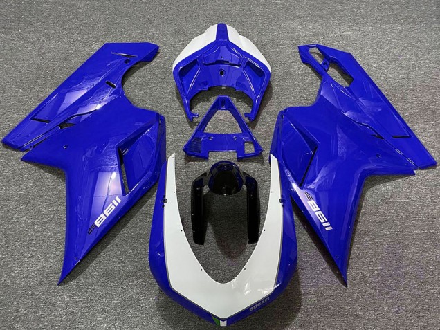 Mejores Carenados Moto Ducati 1198 2007-2014 - Azul Brillante Blanco