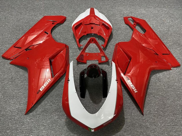 Mejores Carenados Moto Ducati 1198 2007-2014 - Rojo Blanco Negro