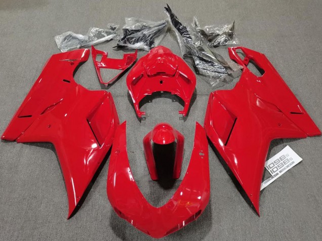Mejores Carenados Moto Ducati 848 1098 1198 2007-2014 - Rojo Brillante Plain