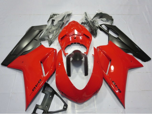 Mejores Carenados Moto Ducati 848 2007-2014 - Rojo Negro Mate
