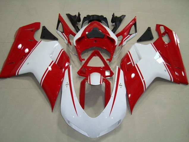 Mejores Carenados Moto Ducati 848 1098 1198 2007-2014 - Blanco Rojo