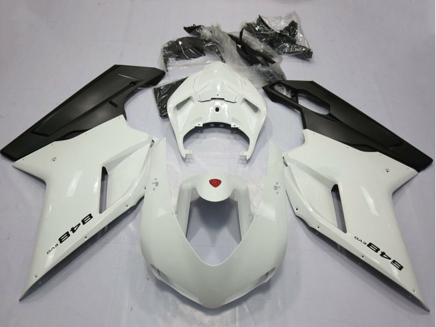 Mejores Carenados Moto Ducati 848 2007-2014 - Blanco Perla Negro Mate