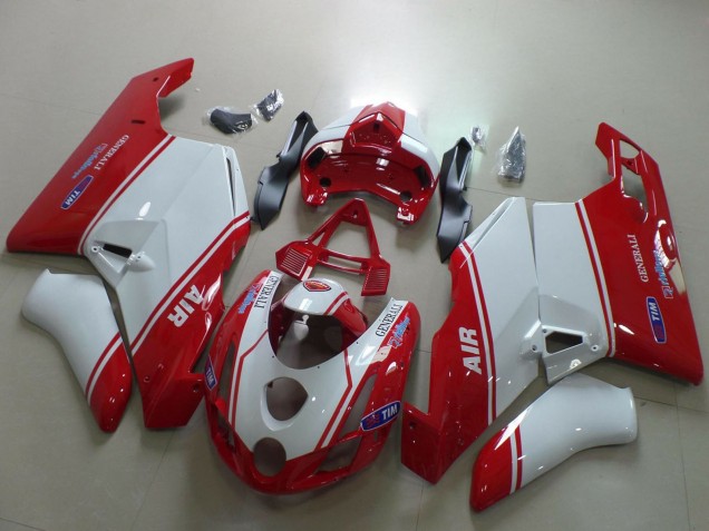 Mejores Carenados Moto Ducati 749 999 2003-2004 - Blanco Rojo Air Generali Tim