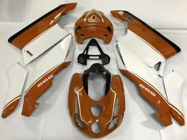 Mejores Carenados Moto Ducati 999 2003-2004 - Blanco Brown Negro