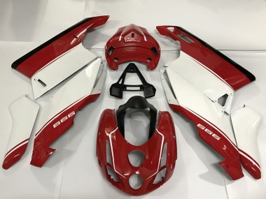 Mejores Carenados Moto Ducati 999 2003-2004 - Blanco Rojo Negro