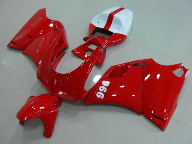 Mejores Carenados Moto Ducati 996 1993-2005 - Rojo Brillante Blanco