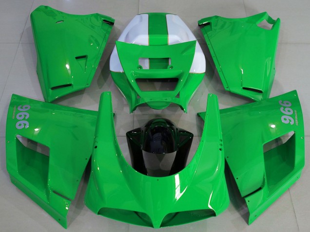 Mejores Carenados Moto Ducati 996 1993-2005 - Verde Brillante Blanco