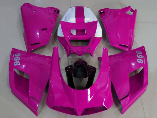 Mejores Carenados Moto Ducati 996 1993-2005 - Rosa Brillante Blanco Negro