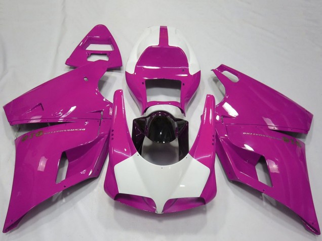Mejores Carenados Moto Ducati 916 1993-2005 - Rosa Blanco Negro Brillante Performance