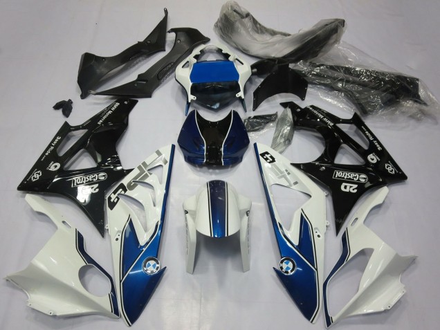 Mejores Carenados Moto BMW S1000RR 2017-2018 - Blanco Azul Negro Brillante