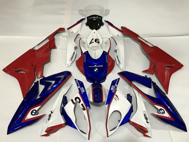 Mejores Carenados Moto BMW S1000RR 2015-2016 - Blanco Rojo Azul