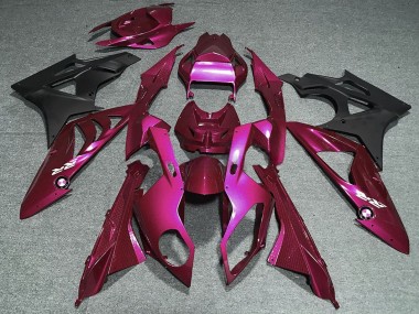 Mejores Carenados Moto BMW S1000RR 2009-2014 - Rosa Oscuro Intenso Negro Mate