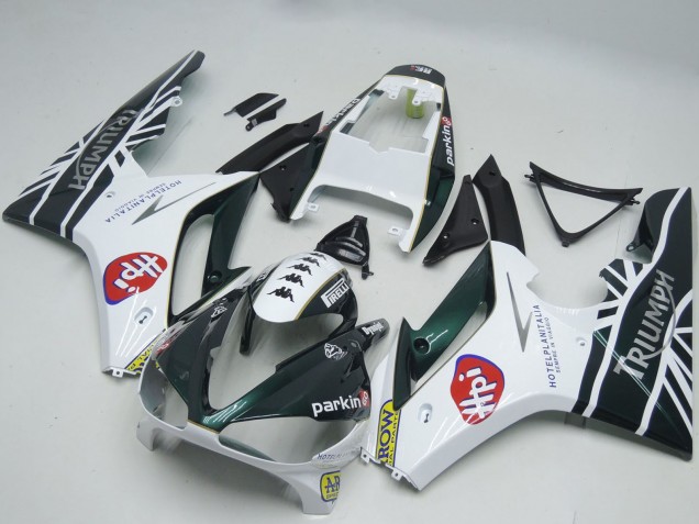 Mejores Carenados Moto Triumph Daytona 675 2009-2012 - Blanco Negro Brillante HPi