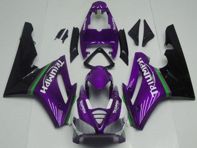 Mejores Carenados Moto Triumph Daytona 675 2009-2012 - Púrpura Verde Negro Brillante