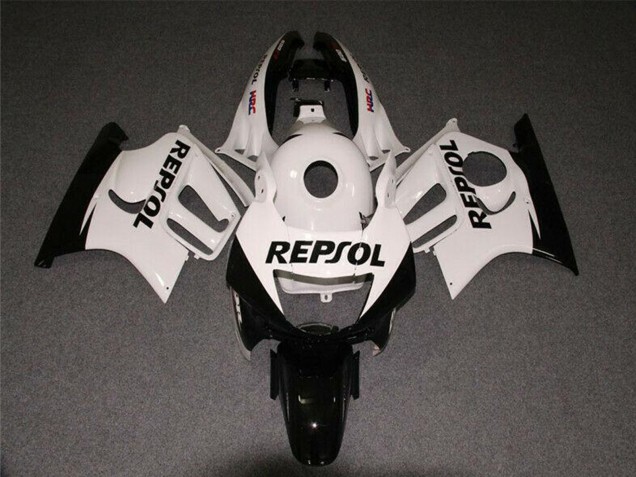 Mejores Carenados Moto Honda CBR600 F3 1997-1998 - Blanco Negro Brillante Repsol