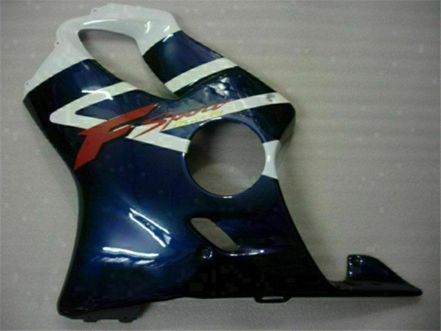 Mejores Carenados Moto Honda CBR600 F4i 2001-2003 - Blanco Azul Negro Raya