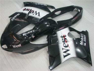Mejores Carenados Moto Honda CBR1100XX Blackbird 1996-2007 - Negro Brillante Blanco West