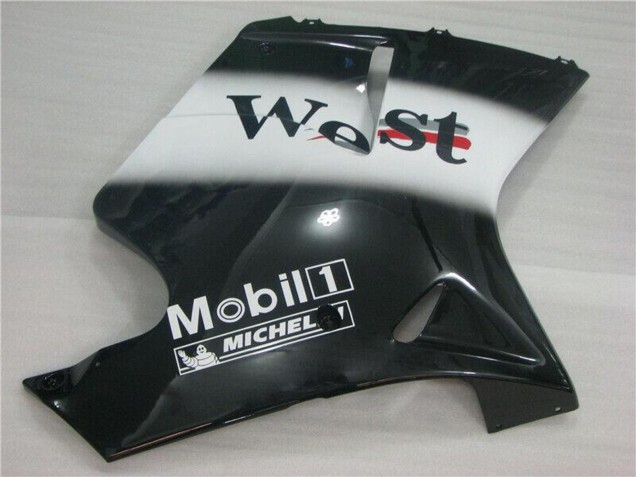 Mejores Carenados Moto Honda CBR1100XX Blackbird 1996-2007 - Negro Brillante Blanco West