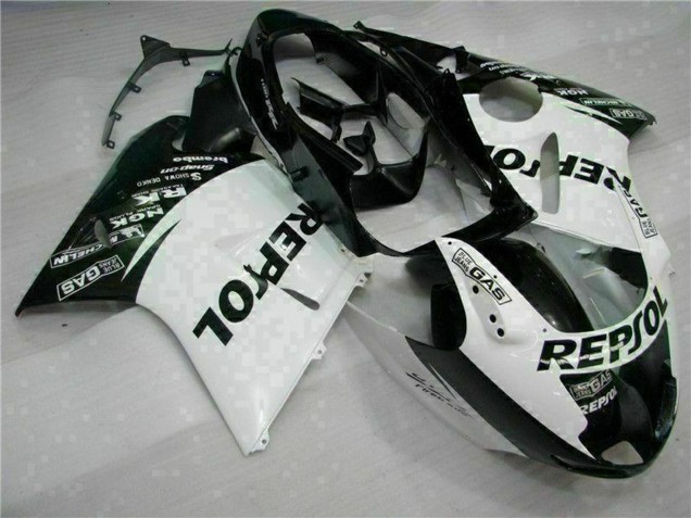 Mejores Carenados Moto Honda CBR1100XX Blackbird 1996-2007 - Blanco Negro Brillante Repsol