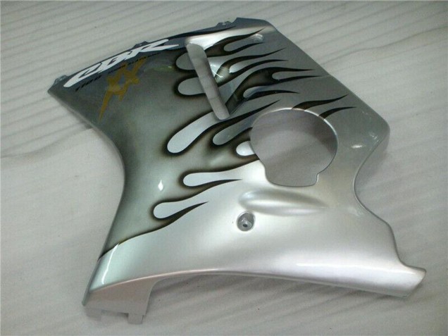 Mejores Carenado Moto Honda CBR1100XX Blackbird 1996-2007 - Plata Negro Llama