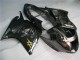Mejores Carenados Moto Honda CBR1100XX Blackbird 1996-2007 - Negro Brillante Plata Llama