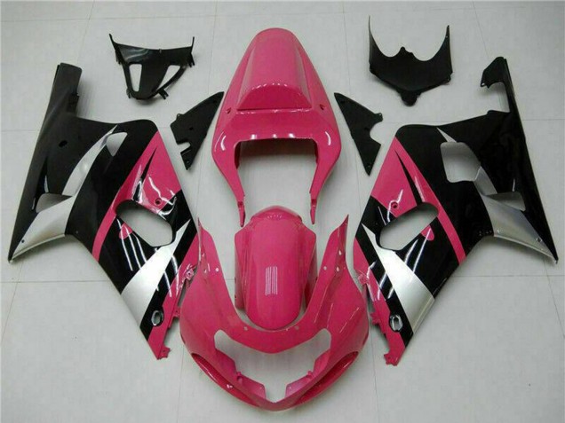 Mejores Carenados Moto Suzuki GSXR 600/750 2001-2003 - Rosa Plata Negro Brillante