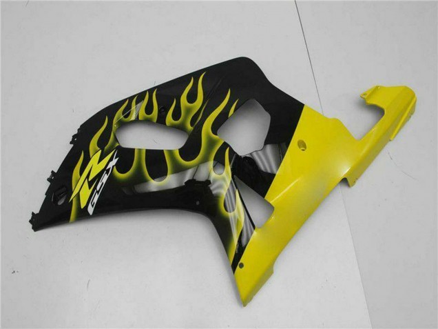 Mejores Carenados Moto Suzuki GSXR 600/750 2001-2003 - Negro Brillante Amarillo Llama