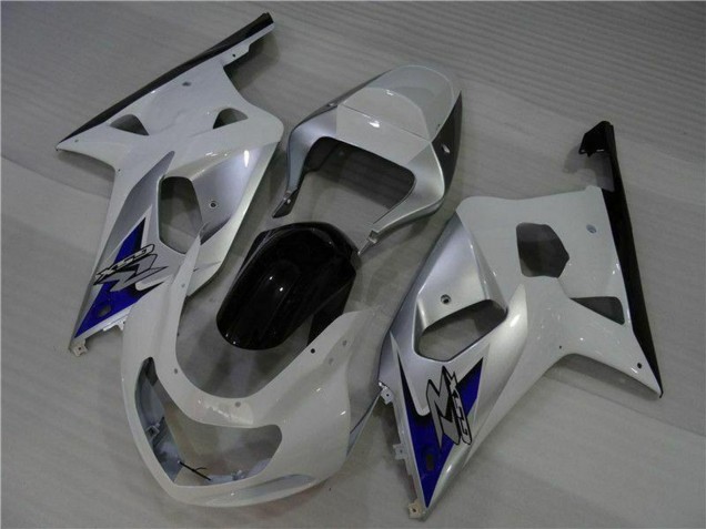 Mejores Carenados Moto Suzuki GSXR 600/750 2001-2003 - Blanco Plata Azul Negro